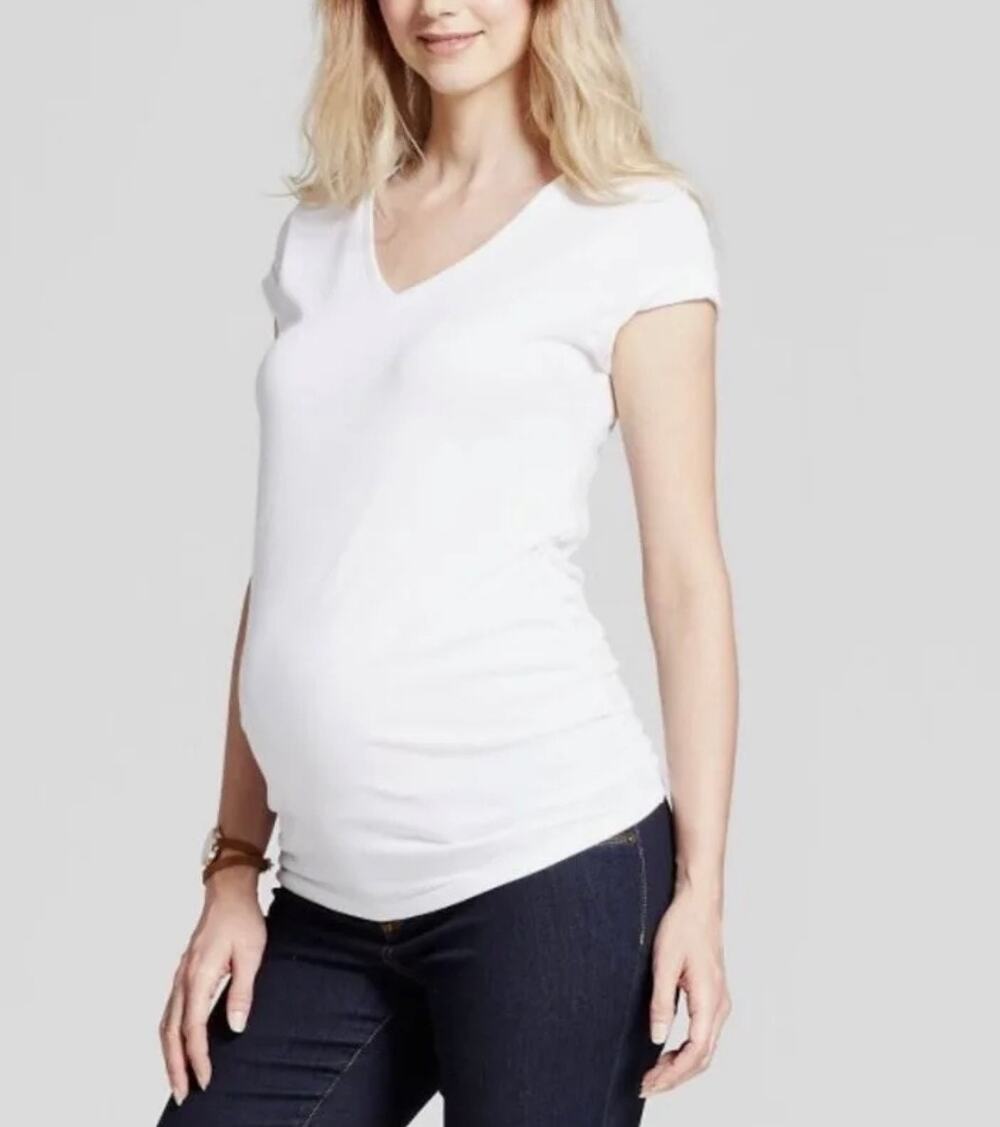 Isabel & Ingrid  White Maternity Tops Size Small an XL Available NWT 2 pcs